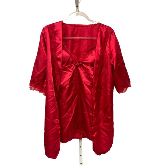 Other - Red Satin Kimono Lingerie Set